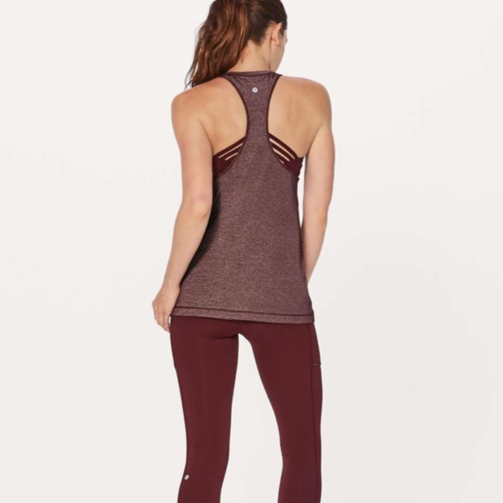 Lululemon Extra Mile Tank Heathered Garnet / Garnet Size 10